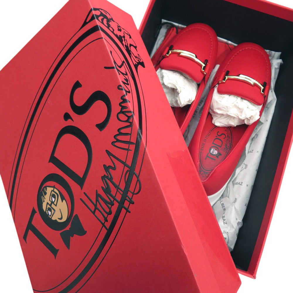 未使用品 トッズ HAPPY MOMENTS ALBER ELBAZ スリッポン ローファー ウェッジヒール ダブルT ロゴ XXW80A0CI20MYB R411 ラバー レッド 0962【中古】TOD’S