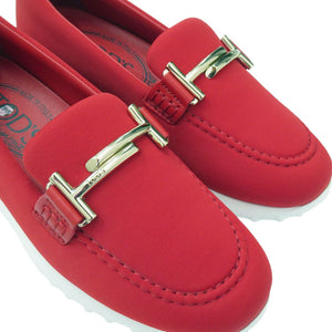 未使用品 トッズ HAPPY MOMENTS ALBER ELBAZ スリッポン ローファー ウェッジヒール ダブルT ロゴ XXW80A0CI20MYB R411 ラバー レッド 0962【中古】TOD’S