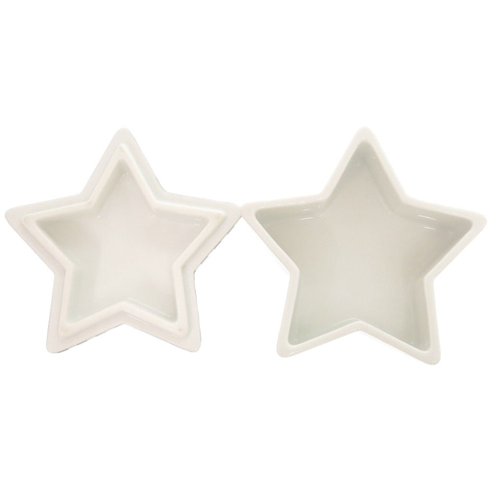 美品 ティファニー スター 陶器 ホワイト アクセサリーケース ボックス 小物入れ 白 0969【中古】TIFFANY&Co.