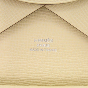 美品 エルメス カルヴィデュオ ヴォーエプソン クレ Z刻印(2021年製) 白 コインケース 財布 1002【中古】HERMES