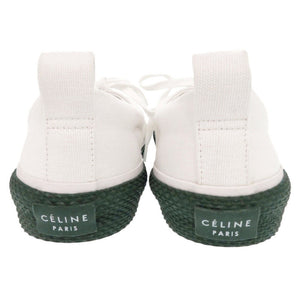 新品同様 セリーヌ フィービー期 180° サイズ38 キャンバス ホワイト グリーン スニーカー 靴 1008【中古】CELINE