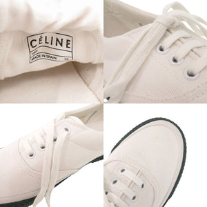 新品同様 セリーヌ フィービー期 180° サイズ38 キャンバス ホワイト グリーン スニーカー 靴 1008【中古】CELINE