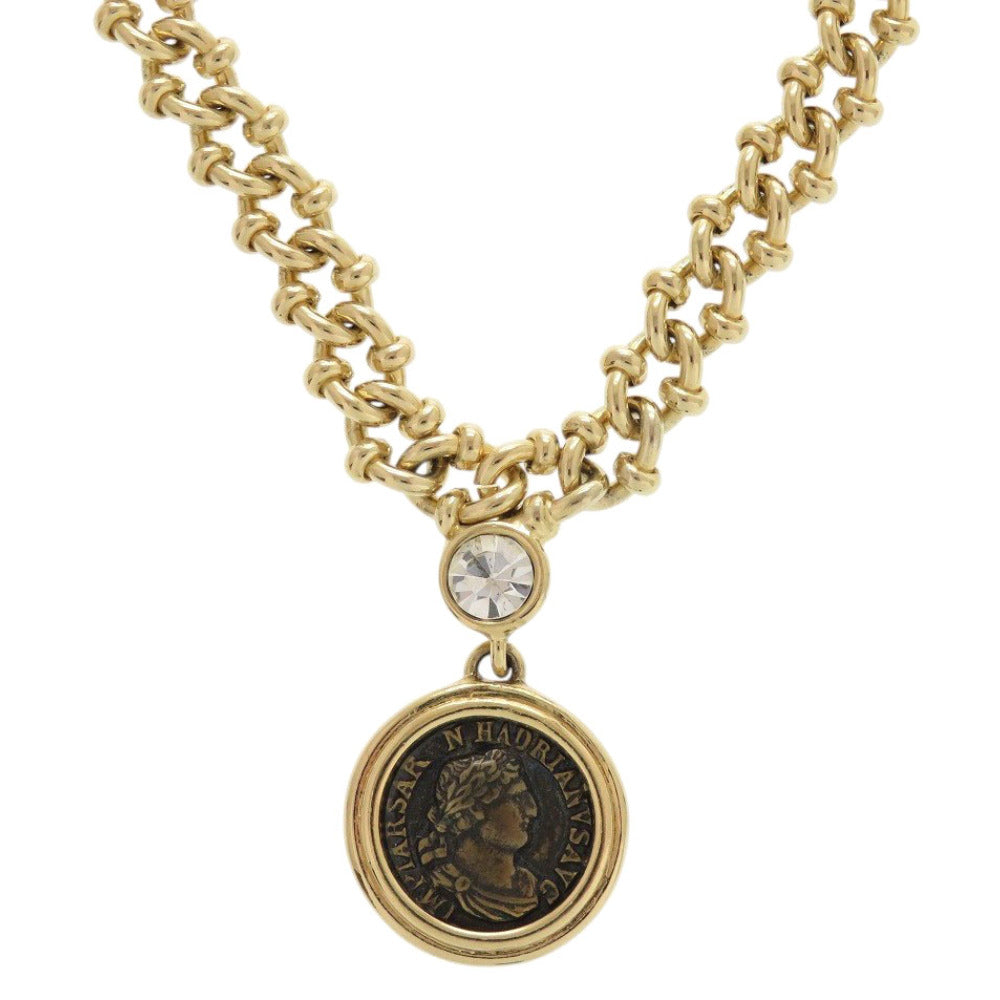 美品 ヴァレンティノ ガラヴァーニ コイン ヴィンテージ ネックレス メタル ゴールド 1026【中古】Valentino Garavani