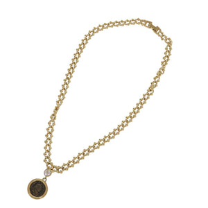 美品 ヴァレンティノ ガラヴァーニ コイン ヴィンテージ ネックレス メタル ゴールド 1026【中古】Valentino Garavani