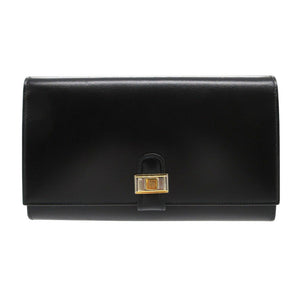 美品 ランバン ヴィンテージ 長財布 レザー ブラック 黒 1030【中古】LANVIN