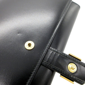 美品 ランバン ヴィンテージ 長財布 レザー ブラック 黒 1030【中古】LANVIN