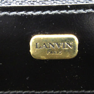 美品 ランバン ヴィンテージ 長財布 レザー ブラック 黒 1030【中古】LANVIN