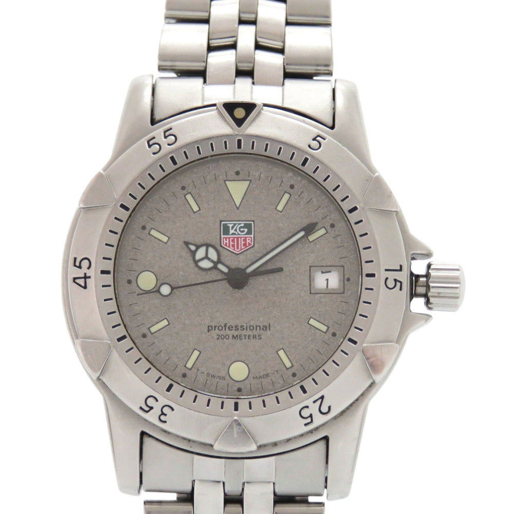 タグホイヤー WD1211-K-20 プロフェッショナル200m SS グレー シルバー クオーツ 腕時計 1043【中古】TAG HEUER