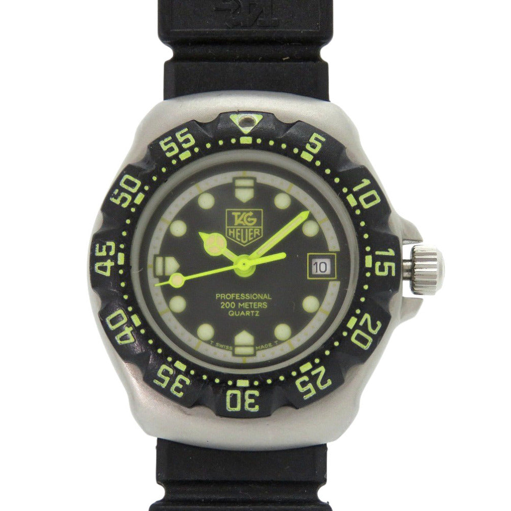 タグホイヤー フォーミュラ1 376.508 SS ラバー ブラック 黒文字盤 クオーツ 腕時計 1046【中古】TAG HEUER