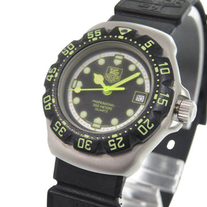 タグホイヤー フォーミュラ1 376.508 SS ラバー ブラック 黒文字盤 クオーツ 腕時計 1046【中古】TAG HEUER