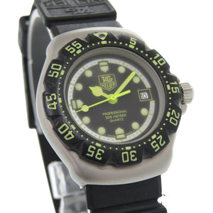 タグホイヤー フォーミュラ1 376.508 SS ラバー ブラック 黒文字盤 クオーツ 腕時計 1046【中古】TAG HEUER