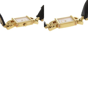 美品 グッチ 1800L チェンジベルト GP 型押しレザー ホワイト 白文字盤 ブラック レッド クオーツ 腕時計 1052【中古】GUCCI