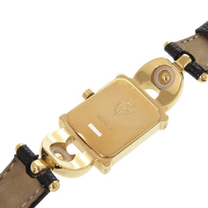 美品 グッチ 1800L チェンジベルト GP 型押しレザー ホワイト 白文字盤 ブラック レッド クオーツ 腕時計 1052【中古】GUCCI