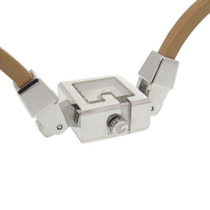 新品同様 グッチ 102 SS レザー シェル文字盤 ブラウン クオーツ 腕時計 1054【中古】GUCCI