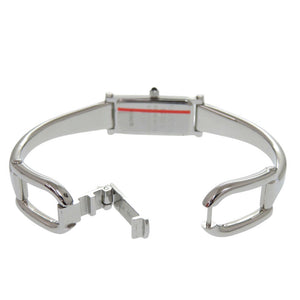 美品 グッチ 1Pダイヤ 1500L SS ブラック 黒文字盤 シルバー クオーツ 腕時計 1056【中古】GUCCI