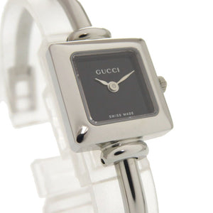新品同様 グッチ 1900L SS ブラック シルバー 黒文字盤 クオーツ 腕時計 1058【中古】GUCCI