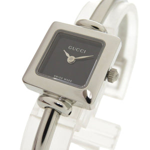 新品同様 グッチ 1900L SS ブラック シルバー 黒文字盤 クオーツ 腕時計 1058【中古】GUCCI