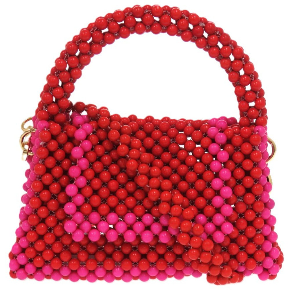 未使用品 ケイトスペード 2WAY ハンド ビーズ レッド 赤 ショルダーバッグ 1076【中古】Kate Spade