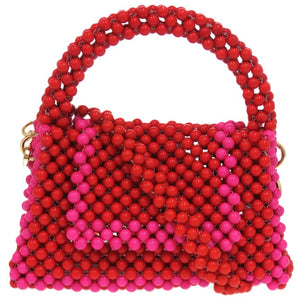 未使用品 ケイトスペード 2WAY ハンド ビーズ レッド 赤 ショルダーバッグ 1076【中古】Kate Spade