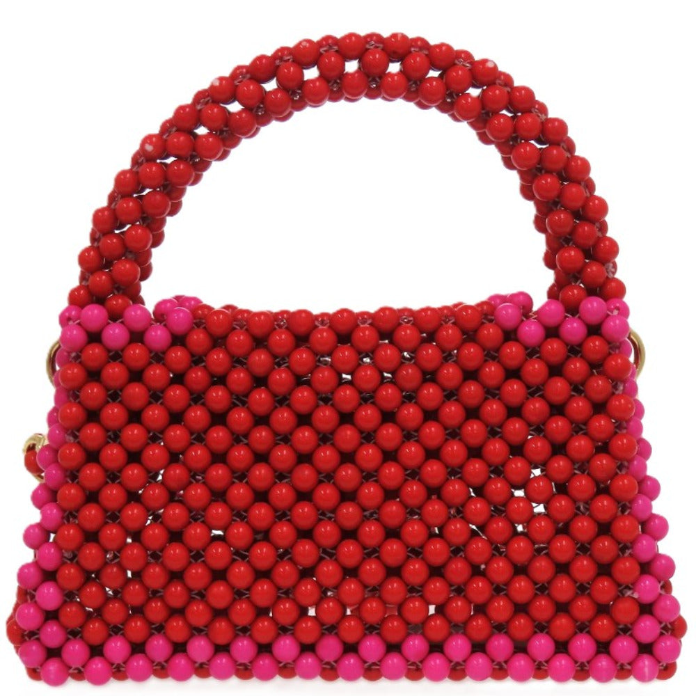 未使用品 ケイトスペード 2WAY ハンド ビーズ レッド 赤 ショルダーバッグ 1076【中古】Kate Spade