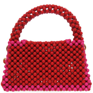 未使用品 ケイトスペード 2WAY ハンド ビーズ レッド 赤 ショルダーバッグ 1076【中古】Kate Spade