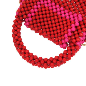 未使用品 ケイトスペード 2WAY ハンド ビーズ レッド 赤 ショルダーバッグ 1076【中古】Kate Spade