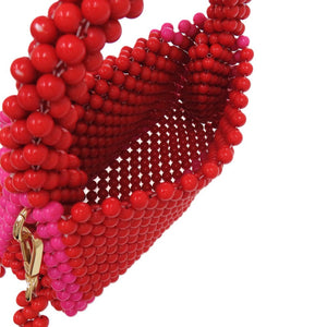 未使用品 ケイトスペード 2WAY ハンド ビーズ レッド 赤 ショルダーバッグ 1076【中古】Kate Spade