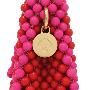 未使用品 ケイトスペード 2WAY ハンド ビーズ レッド 赤 ショルダーバッグ 1076【中古】Kate Spade