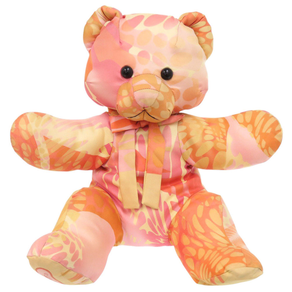 サルヴァトーレフェラガモ シルク オレンジ/ピンク ぬいぐるみ 1079【中古】Salvatore Ferragamo