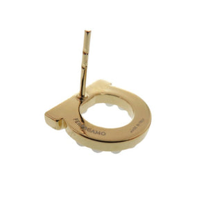 美品 サルヴァトーレフェラガモ ガンチーニ パール 760125 696581 クリスタル 真鍮 ゴールド ピアス 1101【中古】Salvatore Ferragamo