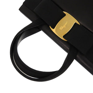 サルヴァトーレフェラガモ ヴァラリボン BA214178 レザー ブラック 黒 ハンドバッグ 1168【中古】Salvatore Ferragamo
