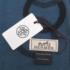 未使用品 エルメス エニー モール カシミヤ マリン ブルーテュルカン マフラー 1205【中古】HERMES