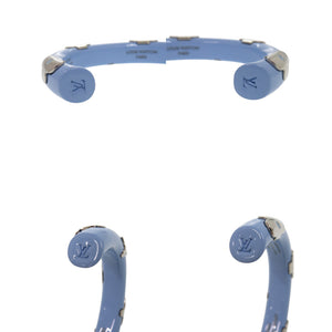 美品 ルイ ヴィトン ジョンク デイリ モノグラム フラワー M63115 セラミック メタル ライトブルー 水 ブレスレット LV 1208【中古】LOUIS VUITTON