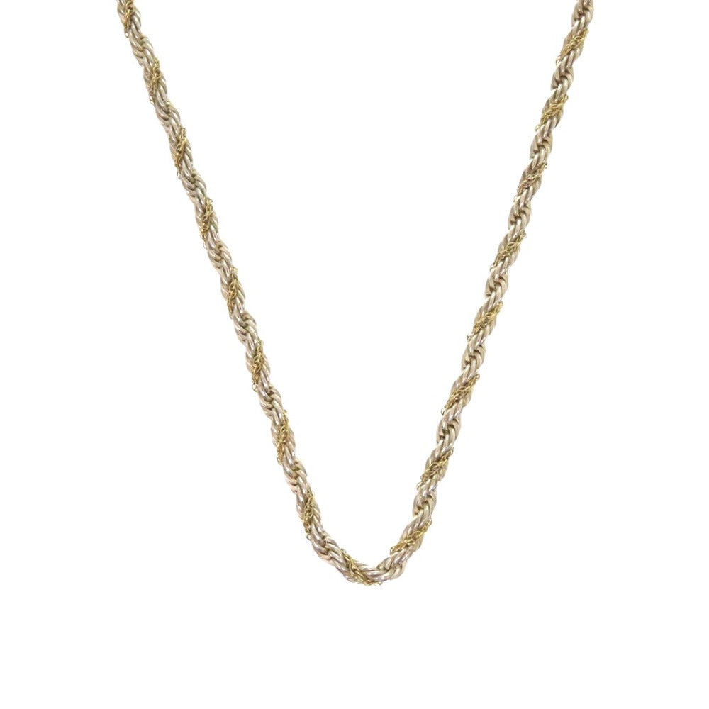 ティファニー ツイスト スクリュー チェーン シルバー925 K18イエローゴールド シルバー ネックレス 1210【中古】TIFFANY&Co.