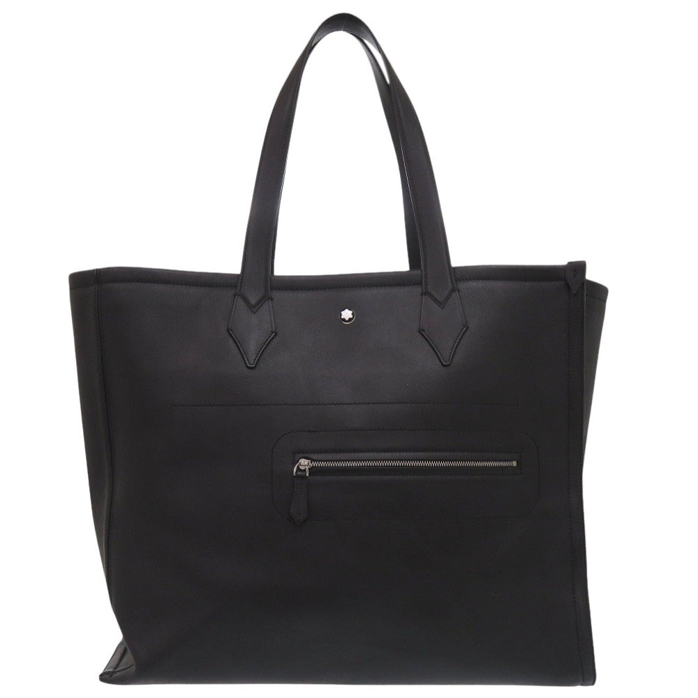美品 モンブラン カーフレザー ブラック トートバッグ 黒 1258【中古】MONTBLANC