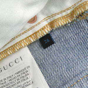 新品同様 グッチ × Disney ドナルド サイズ26 コットン ブルー デニムパンツ 1270【中古】GUCCI