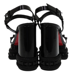 未使用品 クリスチャンルブタン Superaclou エスパドリーユ スーパーアクルー ミニピラミッドスタッズ 3250424B439 ラムナッパレザー ブラック 黒 サンダル 1273【中古】Christian Louboutin