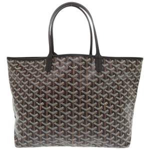 未使用品 ゴヤール サンルイPM PVCコーティングキャンバス レザー ブラック トートバッグ 黒 1288【中古】GOYARD