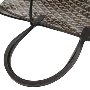 未使用品 ゴヤール サンルイPM PVCコーティングキャンバス レザー ブラック トートバッグ 黒 1288【中古】GOYARD