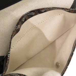 未使用品 ゴヤール サンルイPM PVCコーティングキャンバス レザー ブラック トートバッグ 黒 1288【中古】GOYARD