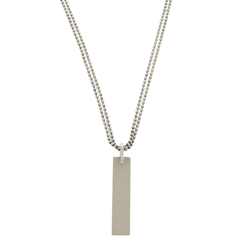 美品 グッチ プレート ダブルボールチェーン シルバー925 ネックレス ペンダント 1303【中古】GUCCI
