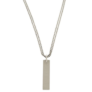 美品 グッチ プレート ダブルボールチェーン シルバー925 ネックレス ペンダント 1303【中古】GUCCI