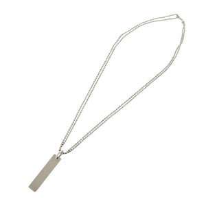 美品 グッチ プレート ダブルボールチェーン シルバー925 ネックレス ペンダント 1303【中古】GUCCI