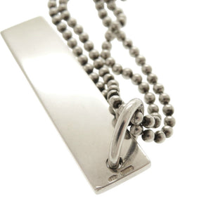 美品 グッチ プレート ダブルボールチェーン シルバー925 ネックレス ペンダント 1303【中古】GUCCI