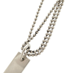 美品 グッチ プレート ダブルボールチェーン シルバー925 ネックレス ペンダント 1303【中古】GUCCI