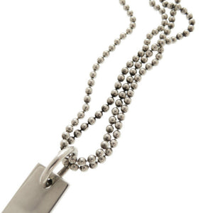 美品 グッチ プレート ダブルボールチェーン シルバー925 ネックレス ペンダント 1303【中古】GUCCI