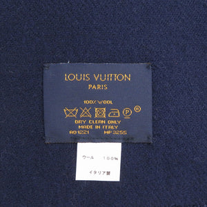 新品同様 ルイ ヴィトン × NIGO エシャルプ モノグラム ドリップ MP3255 ウール ブルー マフラー LV 1310【中古】LOUIS VUITTON