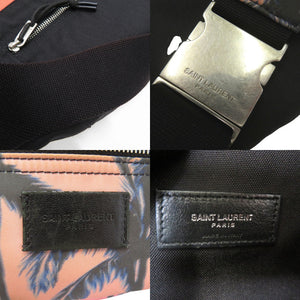 美品 サンローランパリ パームツリー柄 ボディバッグ 581375 ウエストバッグ ナイロン オレンジ 1318【中古】SAINT LAURENT PARIS