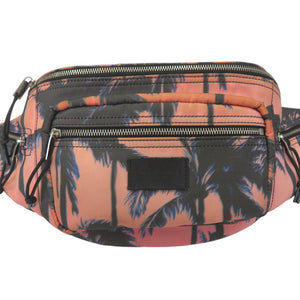 美品 サンローランパリ パームツリー柄 ボディバッグ 581375 ウエストバッグ ナイロン オレンジ 1318【中古】SAINT LAURENT PARIS