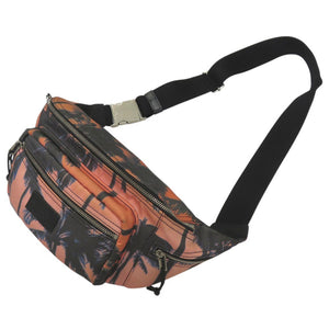 美品 サンローランパリ パームツリー柄 ボディバッグ 581375 ウエストバッグ ナイロン オレンジ 1318【中古】SAINT LAURENT PARIS